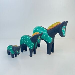 Robert Shields Green Horses Set of Three